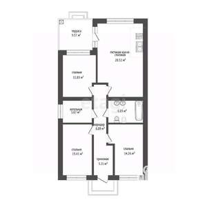 Дом 105м², 1-этажный, участок 3 сот.