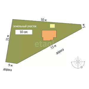 Дом 110м², 2-этажный, участок 10 сот.