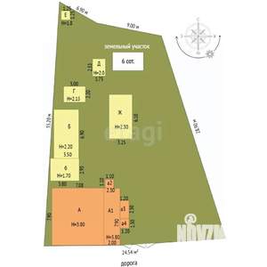 Дом 56м², 1-этажный, участок 6 сот.