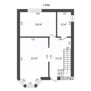 Дом 113м², 2-этажный, участок 2 сот.
