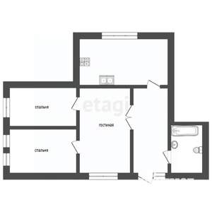 Дом 71м², 1-этажный, участок 3 сот.