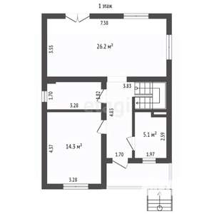 Дом 137м², 2-этажный, участок 3 сот.