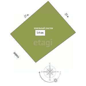 Дом 59м², 2-этажный, участок 5 сот.