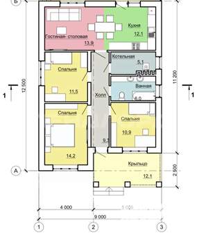 Дом 90м², 1-этажный, участок 3 сот.