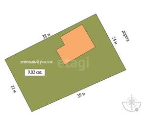 Дом 154м², 3-этажный, участок 9 сот.