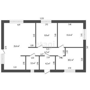 Дом 73м², 1-этажный, участок 12 сот.