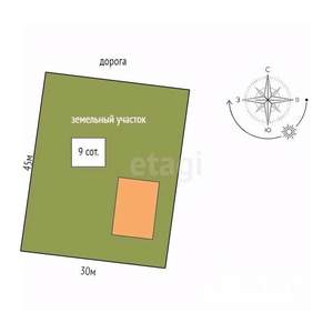 Дом 90м², 2-этажный, участок 9 сот.