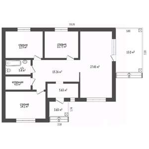 Дом 116м², 1-этажный, участок 3 сот.