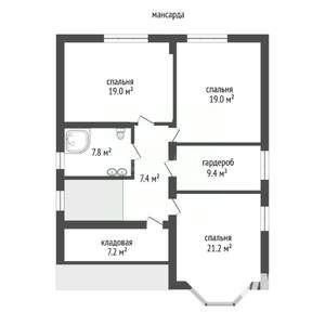 Дом 207м², 2-этажный, участок 6 сот.