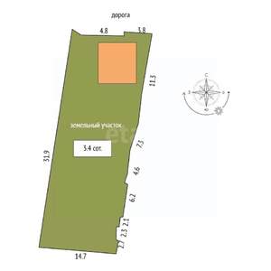 Дом 40м², 1-этажный, участок 3 сот.