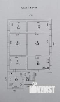 Дом 58м², 1-этажный, участок 7 сот.