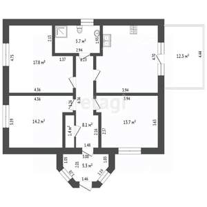 Дом 105м², 1-этажный, участок 3 сот.