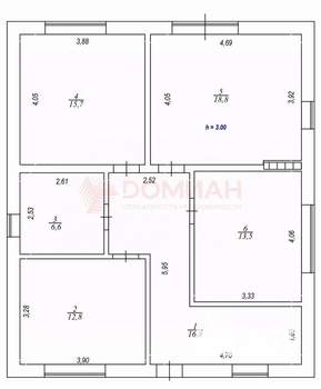 Дом 84м², 1-этажный, участок 3 сот.