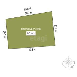 Дом 62м², 2-этажный, участок 6 сот.