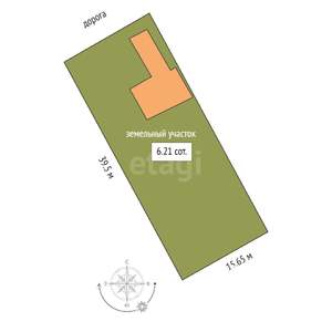 Дом 59м², 1-этажный, участок 6 сот.