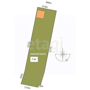 Дом 43м², 1-этажный, участок 7 сот.