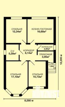 Коттедж 95м², 1-этажный, участок 4 сот.