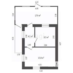 Дом 55м², 1-этажный, участок 6 сот.
