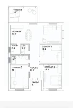 Дом 120м², 1-этажный, участок 5 сот.