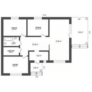 Дом 116м², 1-этажный, участок 3 сот.