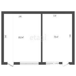 Дом 42м², 1-этажный, участок 2 сот.