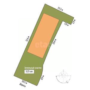 Дом 176м², 2-этажный, участок 3 сот.