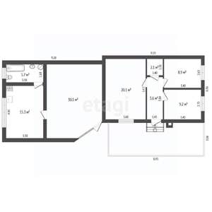 Дом 97м², 2-этажный, участок 5 сот.  