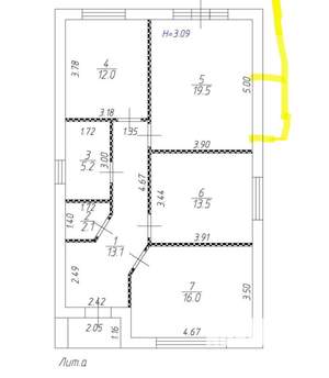 Дом 85м&sup2;, 1-этажный, участок 3 сот.  