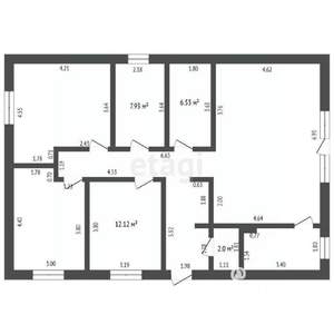 Дом 116м&sup2;, 1-этажный, участок 4 сот.  