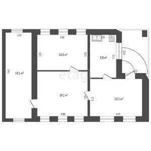 Дом 80м&sup2;, 1-этажный, участок 6 сот.  
