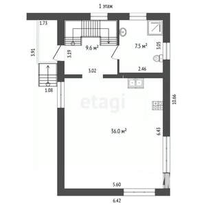Дом 121м², 2-этажный, участок 1 сот.  