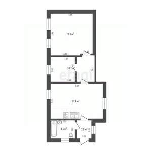 Дом 50м&sup2;, 1-этажный, участок 2 сот.  