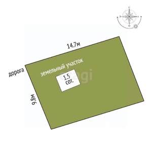 Дом 44м², 1-этажный, участок 2 сот.  