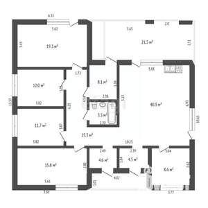 Дом 202м&sup2;, 1-этажный, участок 6 сот.  