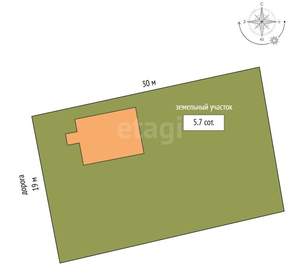 Дом 45м², 1-этажный, участок 6 сот.  