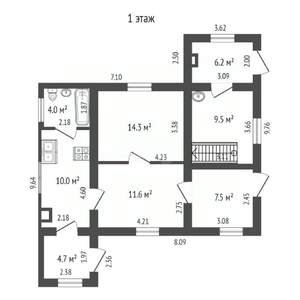 Дом 140м², 2-этажный, участок 6 сот.  