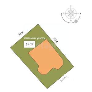 Дом 176м&sup2;, 3-этажный, участок 3 сот.  