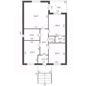 Дом 116м&sup2;, 1-этажный, участок 3 сот.  