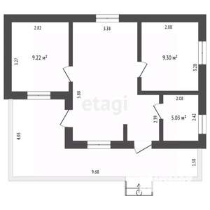 Дом 69м², 1-этажный, участок 5 сот.  