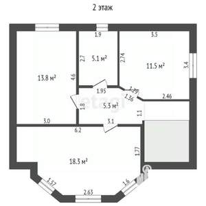 Дом 127м², 2-этажный, участок 2 сот.  