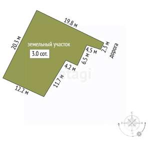 Дом 90м&sup2;, 1-этажный, участок 3 сот.  