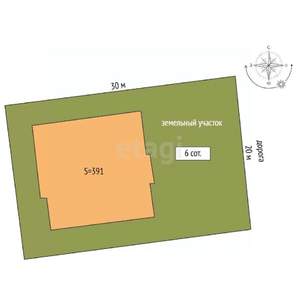 Дом 391м², 2-этажный, участок 6 сот.  