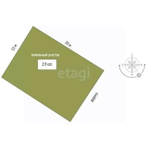 Дом 50м&sup2;, 1-этажный, участок 3 сот.  