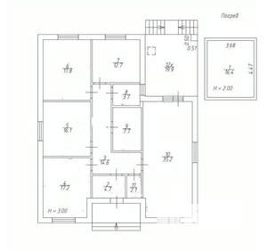 Дом 180м&sup2;, 1-этажный, участок 7 сот.  