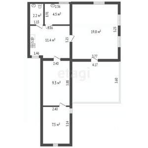 Дом 59м&sup2;, 1-этажный, участок 6 сот.  