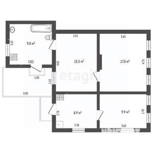 Дом 61м², 1-этажный, участок 2 сот.  