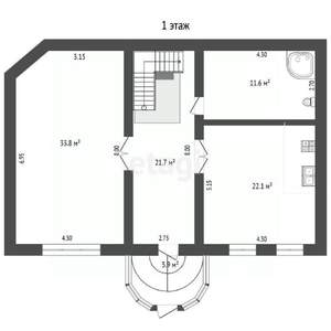 Дом 264м², 2-этажный, участок 3 сот.  