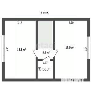 Дом 94м², 2-этажный, участок 2 сот.  