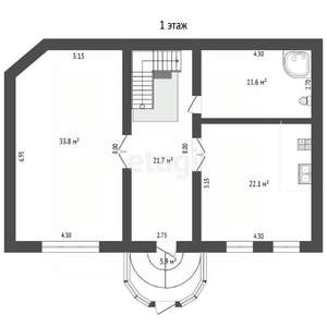 Дом 264м², 2-этажный, участок 3 сот.  