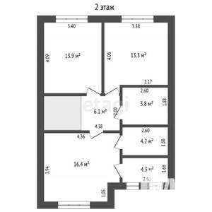 Дом 153м², 2-этажный, участок 3 сот.  